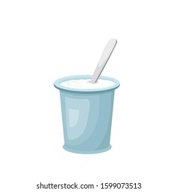 delicious milk yogurt vector illustration