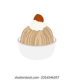 Delicious Mont Blanc Cake Dessert Illustration Logo