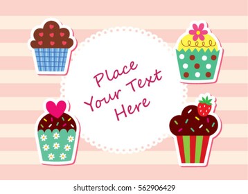 delicious muffin cupcake greeting card.