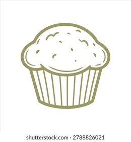 Delicious muffin cupcake in a wrapper vector graphic design