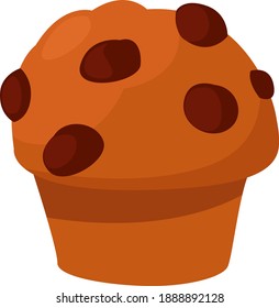 Delicioso muffin ,ilustración,vector sobre fondo blanco
