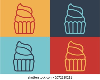 Delicious Muffin Logo Template, Simple Flat Icon of delicious,food,snack