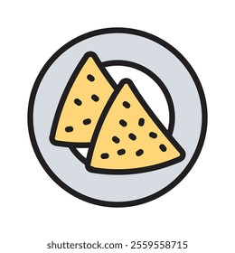 Delicious nachos icon served on plate