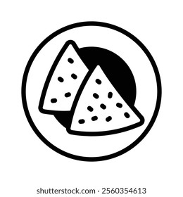 Delicious nachos icon served on plate