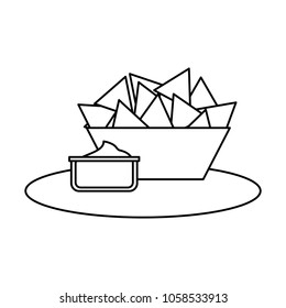 delicious nachos with sauce