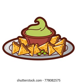 delicious nachos with sauce