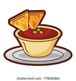 delicious nachos with sauce