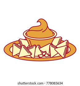 delicious nachos with sauce