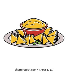 delicious nachos with sauce