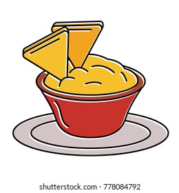 delicious nachos with sauce