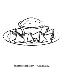 delicious nachos with sauce