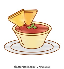 delicious nachos with sauce