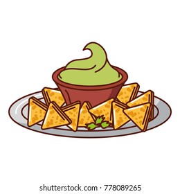 delicious nachos with sauce