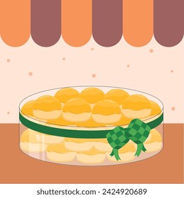 Delicious nastar cookies in jar illustration