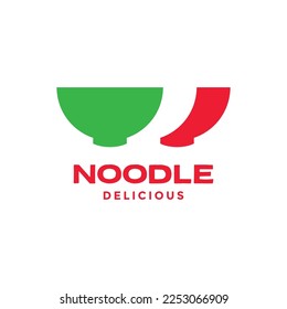 delicious noodle bowls italian food soup tasty recipe logo design vector icon illustration template
