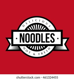 Delicious Noodle stamp vintage style logo