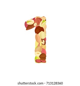 delicious number made from different nuts one