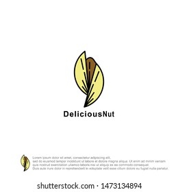Delicious nut logo template with beautiful colour