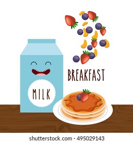 delicious and nutritive breakfast character vector illustration design
