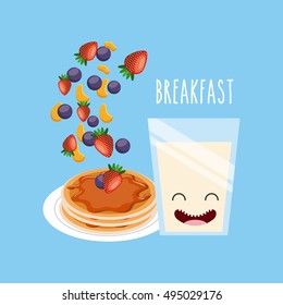 delicious and nutritive breakfast character vector illustration design