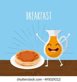 delicious and nutritive breakfast character vector illustration design