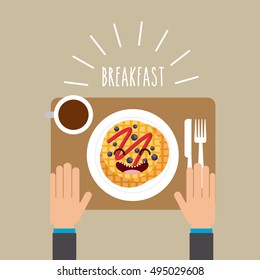 delicious and nutritive breakfast character vector illustration design