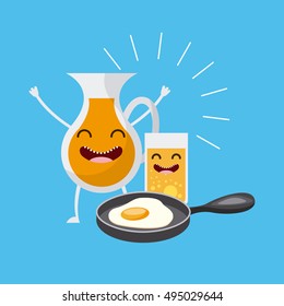 delicious and nutritive breakfast character vector illustration design