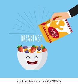 delicious and nutritive breakfast character vector illustration design