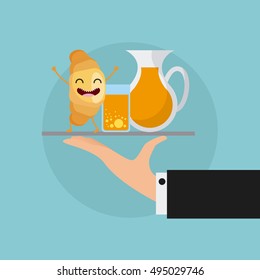 delicious and nutritive breakfast character vector illustration design