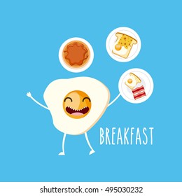 delicious and nutritive breakfast character vector illustration design
