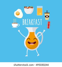 delicious and nutritive breakfast character vector illustration design