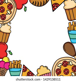 delicious and nutritive food menu frame