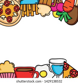 delicious and nutritive food menu frame