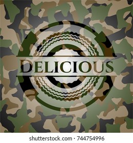 Delicious on camo texture