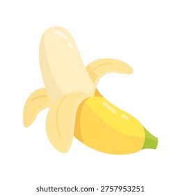 Delicious Opened Banana Fruit Vector Graphic Healthy Eating, Natural Food Source