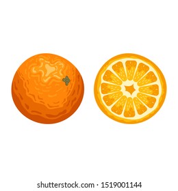 Delicious orange fruit vector design illustration isolated on white 
