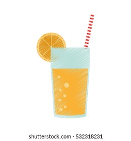 Delicious orange juice icon vector illustration graphic design