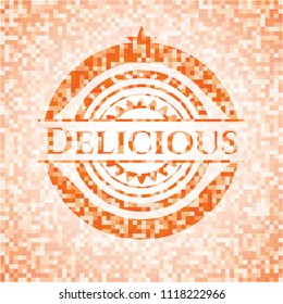 Delicious orange mosaic emblem