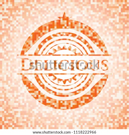 Delicious orange mosaic emblem