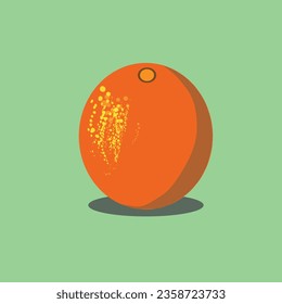 Delicious orange on green background