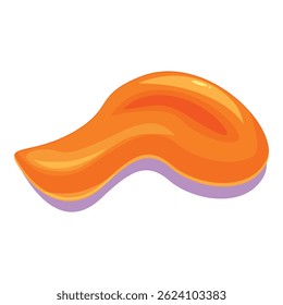 Delicioso molho de caramelo doce laranja está fluindo para baixo, isolado no fundo branco