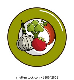 delicious organic vegetables inside of plate