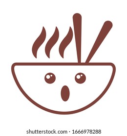 delicious oriental food , line style icon vector illustration design