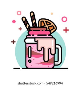 Delicious Overflow Mason Jar Milkshake Icon