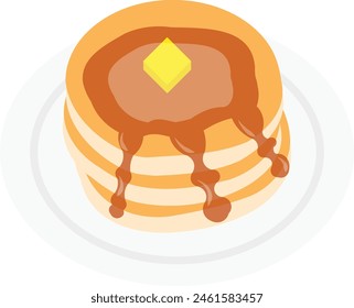 Delicious Pancake With Butter and Honey