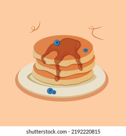 Delicious pancake drawing vector art.