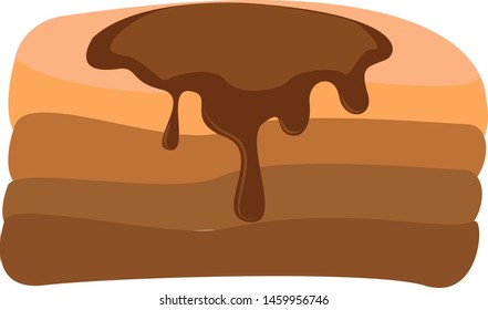 Delicious pancake, illustration, vector on white background.