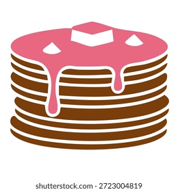 deliciosa pilha de panquecas com xarope para romântico valentine café da manhã