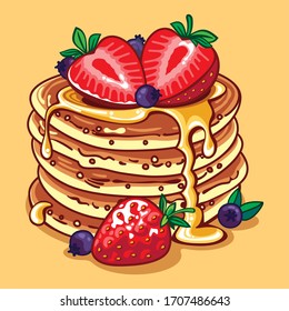 Delicious pancake in vector format.