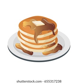 Delicious pancakes breakfast